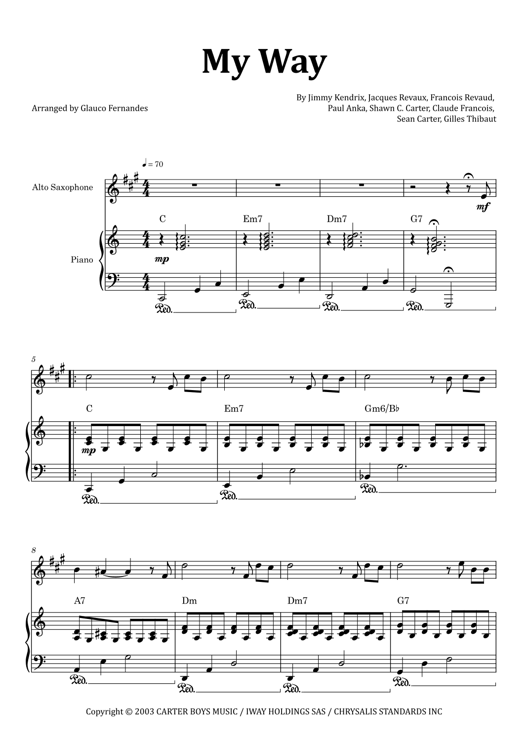 I Did It My Way (arr. Glauco Fernandes)