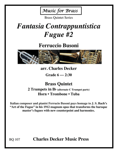 Fugue #2 from Fantasia Contrappuntistica for Brass Quintet (arr. Charles Decker)