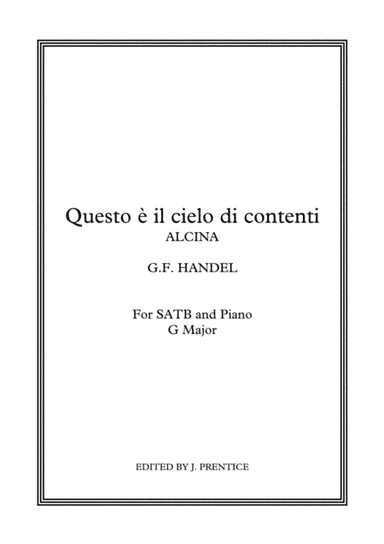 Questo è il cielo di contenti - Alcina (G Major) (arr. Jonathan Prentice)