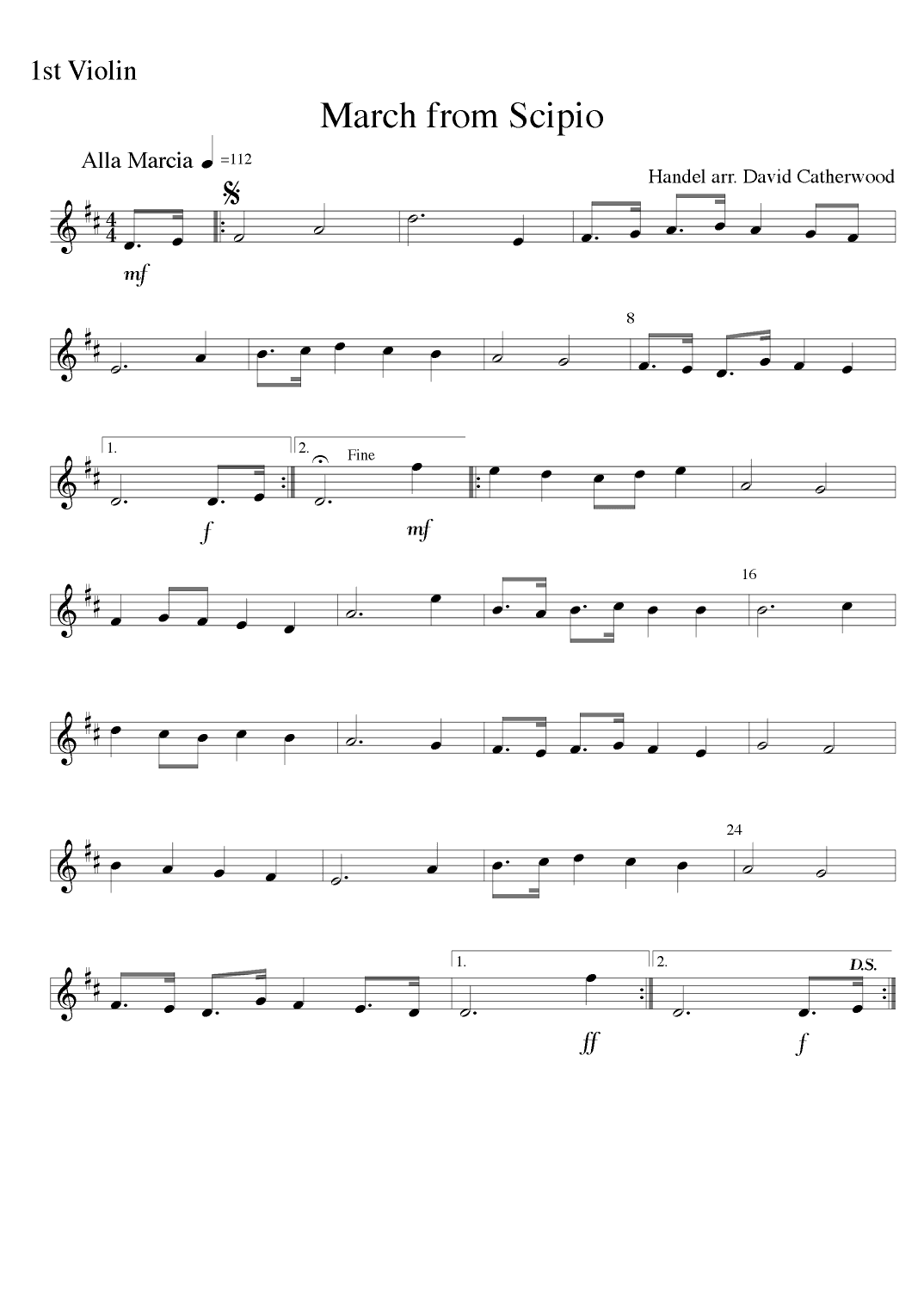 4 famous tunes by Elgar, Holst and Handel arr. for String Quartet (or Orchestra) by David Catherwood (arr. David Catherwood)