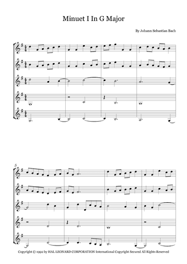 Minuet I In G Major (arr. Fernanda Moura)