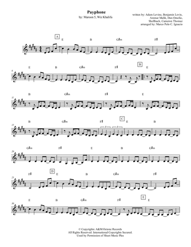 Payphone (arr. Marco Polo C. Ignacio)