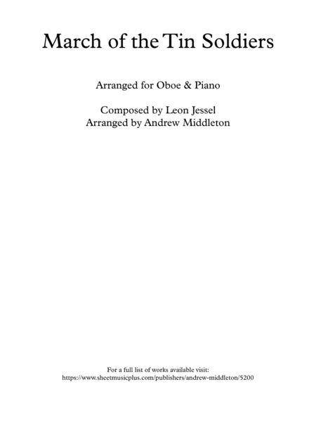 March of the Tin Soldiers arranged for Oboe and Piano (arr. Andrew Middleton)