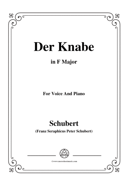 Schubert-Der Knabe,in F Major,for Voice&Piano (arr. MSM)