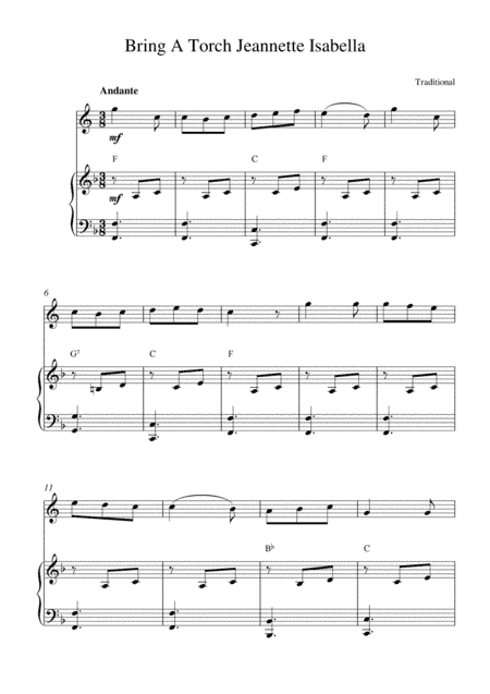 Bring A Torch Jeannette Isabella (arr. Kaiserin Rebecca)