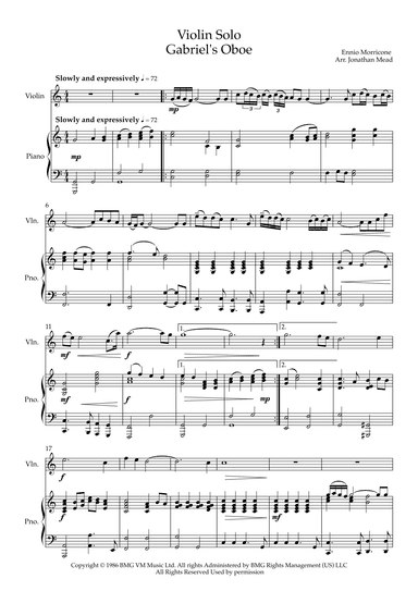 Gabriel's Oboe (arr. Jonathan Mead)