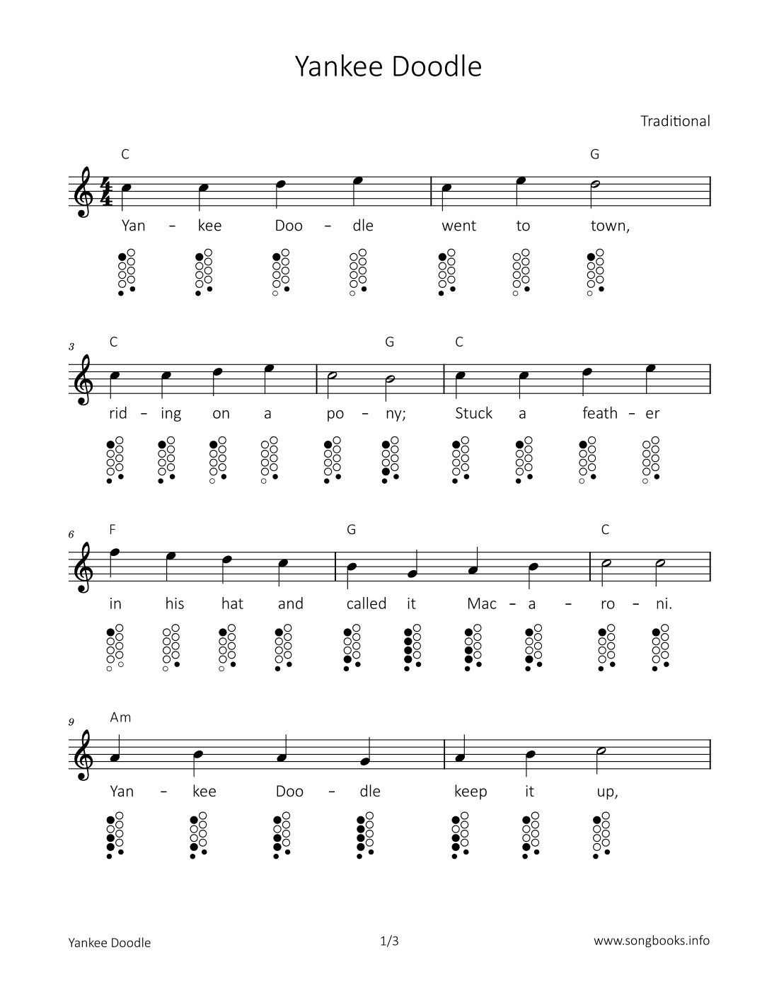 Yakee Doodle (arr. songbooks.info)