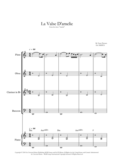 La Valse D'amelie (arr. SMMUS)