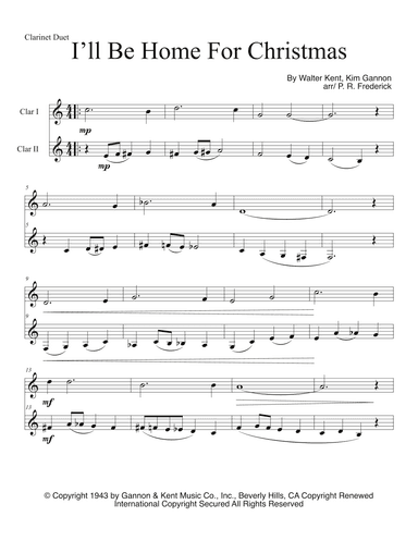 I'll Be Home For Christmas (arr. P. R. Frederick)