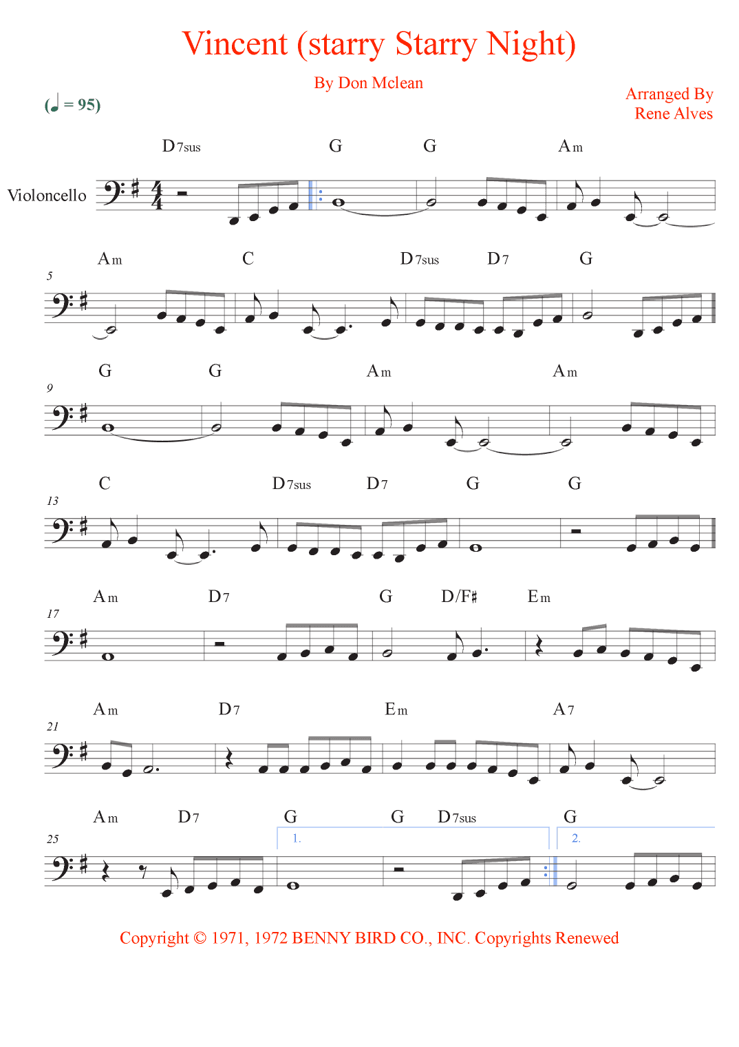 Vincent (starry Starry Night) (arr. Rene Alves)
