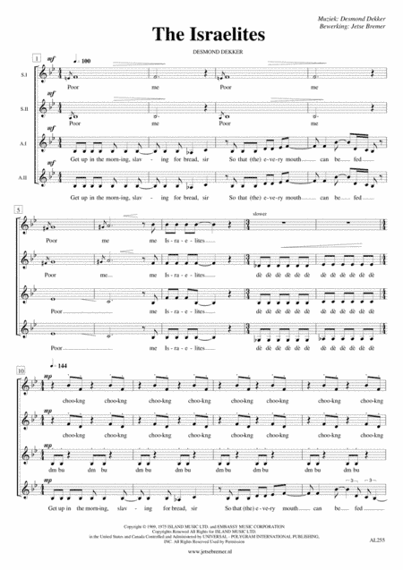 The Israelites (arr. Jetse Bremer)