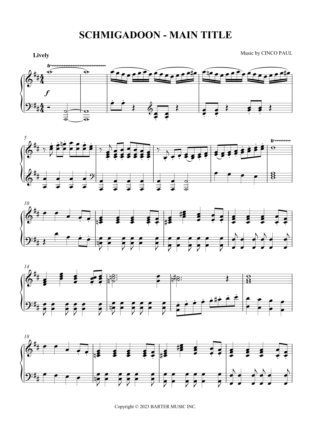 Schmigadoon - Main Title Theme (arr. SCMusic)