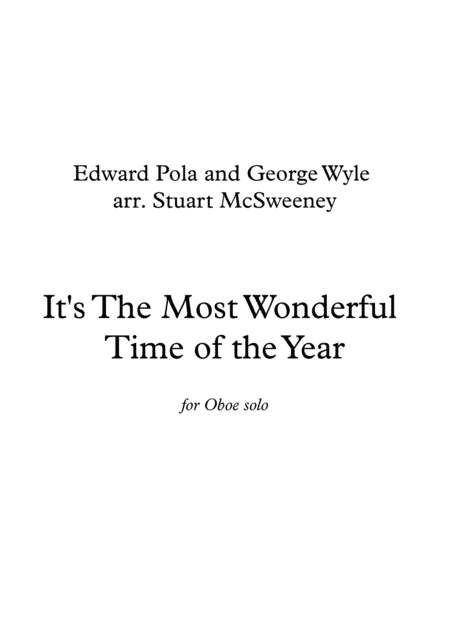 The Most Wonderful Time Of The Year (arr. Stuart McSweeney)