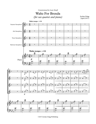 Waltz for Brenda (for sax quartet and piano)