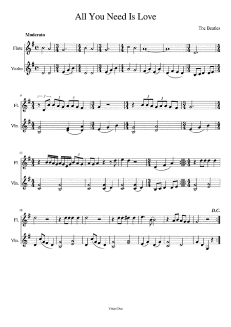 All You Need Is Love (arr. Vittari Duo, Nia Squirrell)