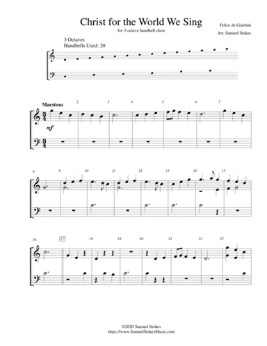 Christ for the World We Sing - for 3-octave handbell choir (arr. Samuel Stokes)