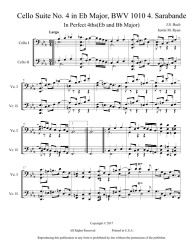 Cello Suite No. 4, BWV 1010: 4. Sarabande (arr. Justin M. Ryan)