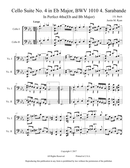 Cello Suite No. 4, BWV 1010: 4. Sarabande (arr. Justin M. Ryan)