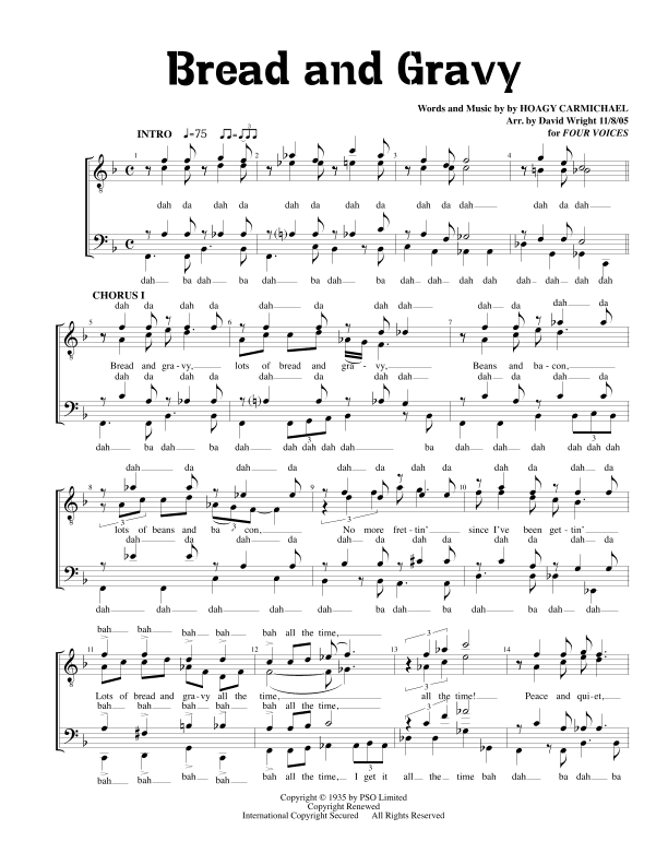 Bread And Gravy (arr. David Wright)