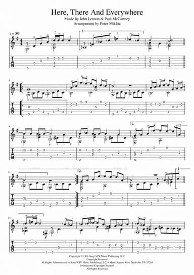 Here, There And Everywhere (arr. Peter Miklitz)