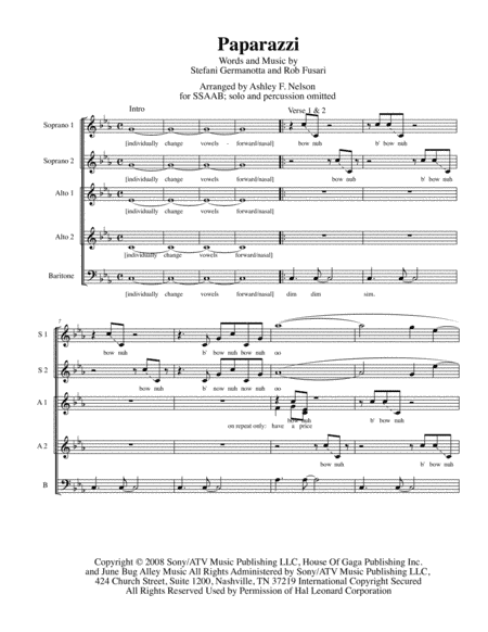 Paparazzi (arr. Ashley F. Nelson)
