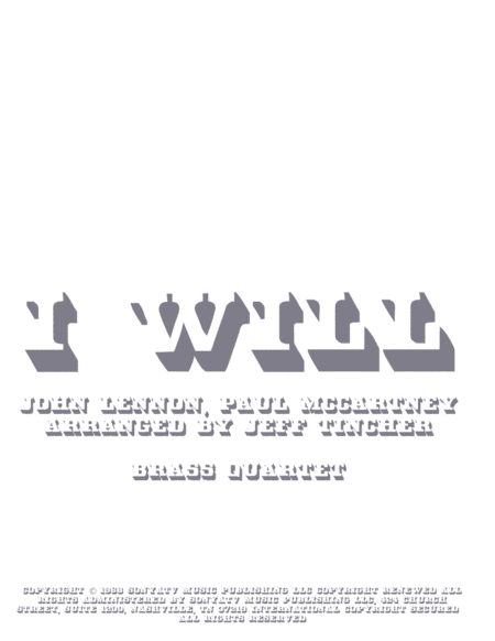 I Will (arr. Jeff Tincher)
