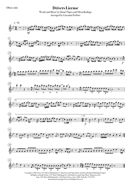 Drivers License (arr. Giovanni Porfirio)
