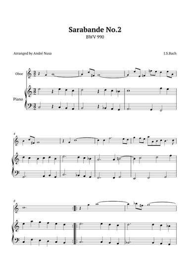 Sarabande No.2 BWV 990 (arr. André Nusa)