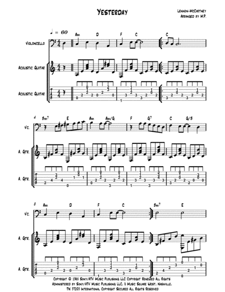 Yesterday (arr. M. Petrovich)
