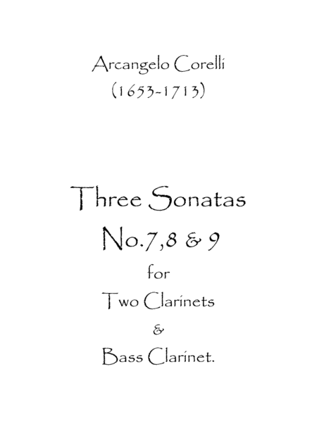 Three Sonatas No.7,8 & 9 (arr. Spence Bundy)