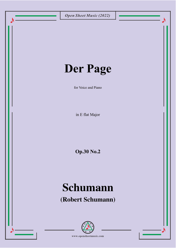 Schumann-Der Page,Op.30 No.2,in E flat Major (arr. OSM Press)