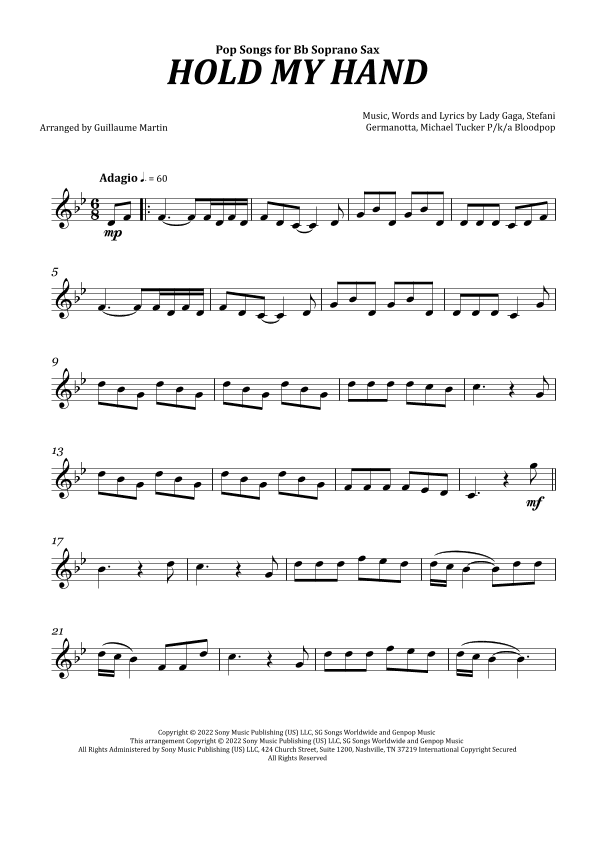 Hold My Hand (arr. Guillaume Martin)