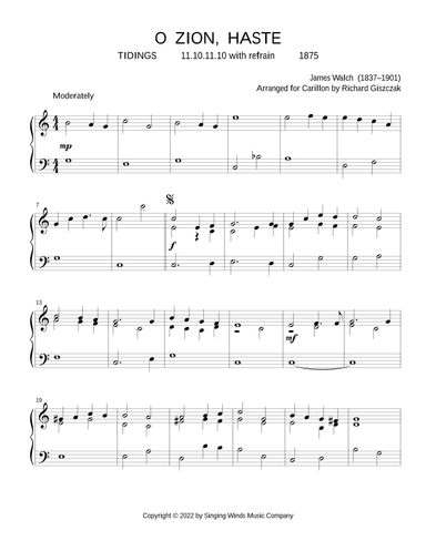 O Zion, Haste  (TIDINGS) (arr. Richard Giszczak)