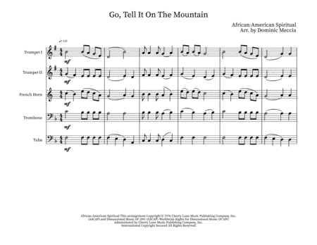 Go Tell It On The Mountain (arr. Dominic Meccia)