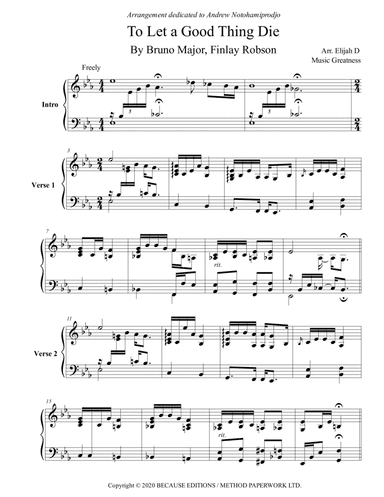 To Let A Good Thing Die (arr. Music Greatness)