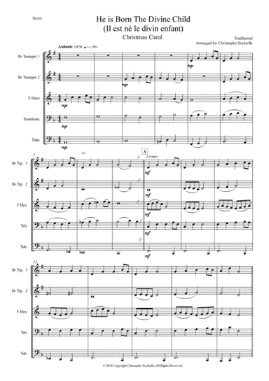 He is Born The Divine Child (Il est né le divin enfant) Christmas Carol (arr. Christophe SZYKULLA)