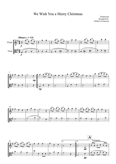 We Wish You a Merry Christmas (arr. Gildson Cerqueira)