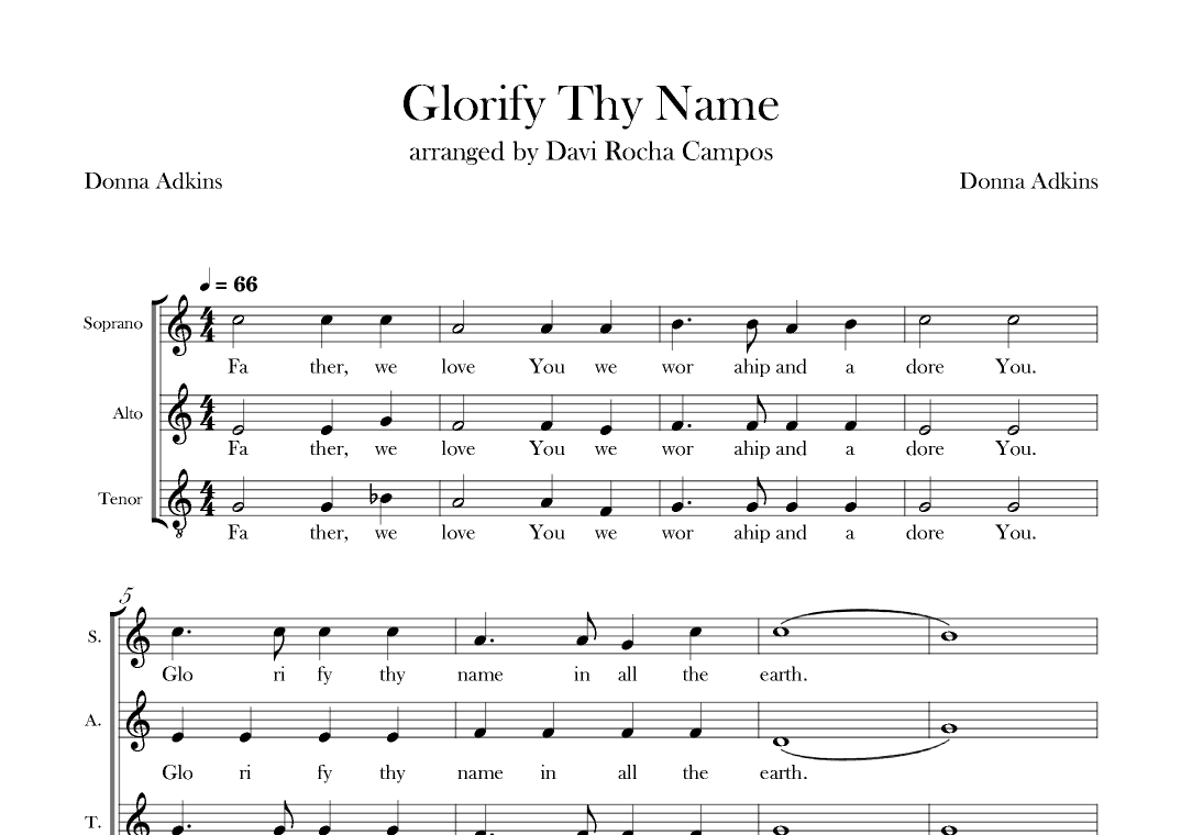 Glorify Thy Name (arr. Davi Rocha Campos)