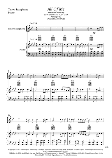 All Of Me (arr. Cássio Silva Chaves)