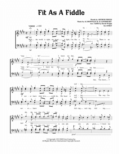 Fit As A Fiddle (arr. David Wright)