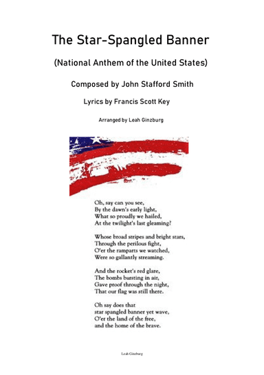 The Star-Spangled Banner (National Anthem of the United States) (arr. Leah Ginzburg)