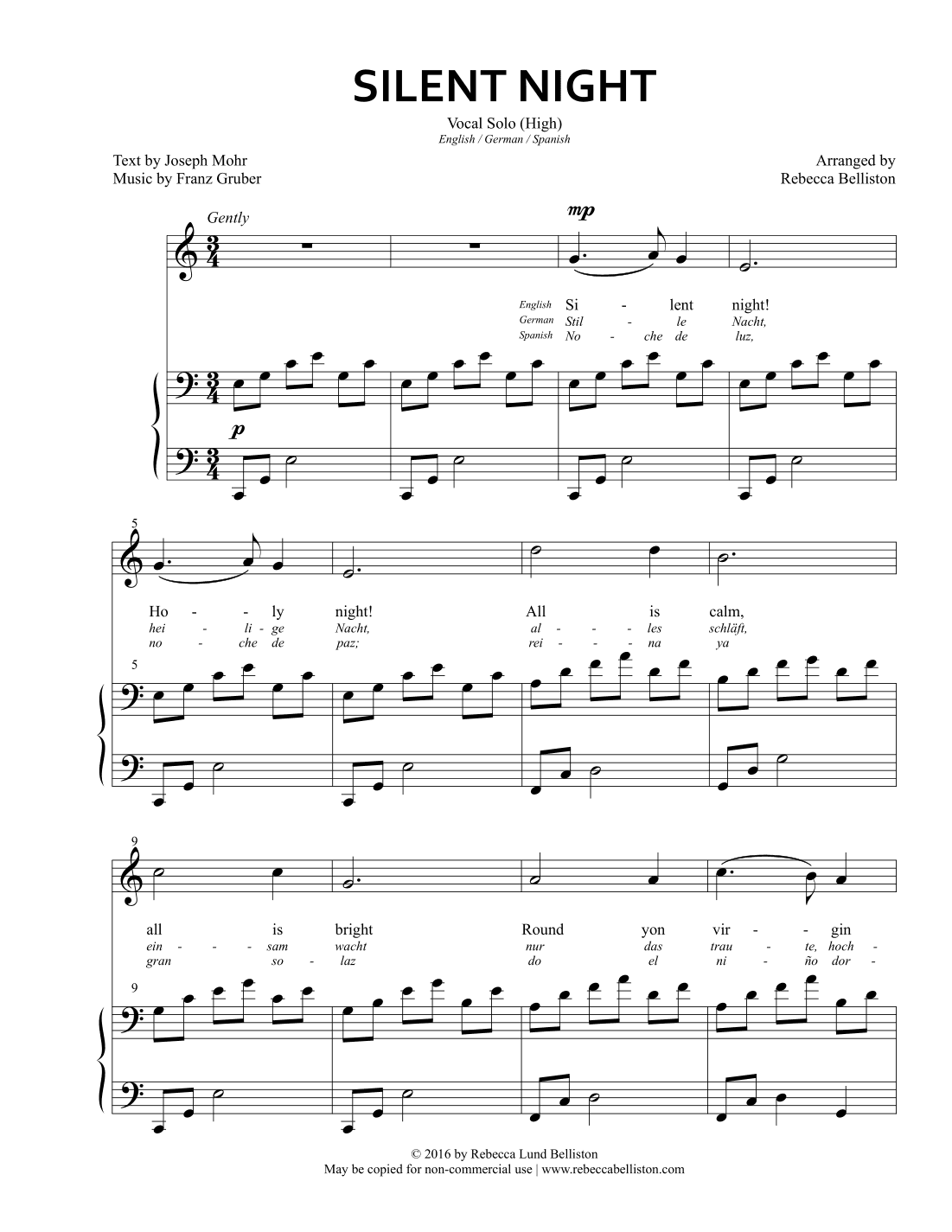 Silent Night (Vocal Solo - High)