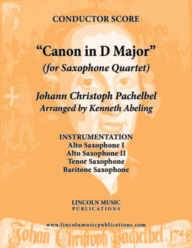 Pachelbel - Canon in D Major (for Saxophone Quartet AATB) (arr. Kenneth Abeling)