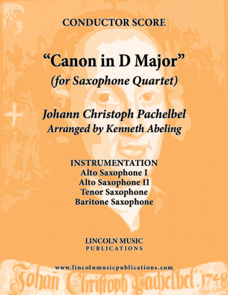 Pachelbel - Canon in D Major (for Saxophone Quartet AATB) (arr. Kenneth Abeling)