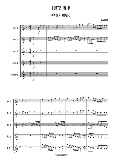 Water music 1st movement - Flute quartet (arr. Darren Lloyd)