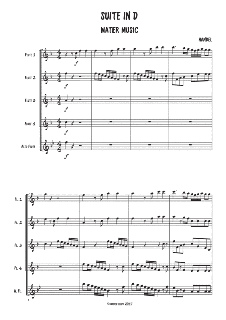 Water music 1st movement - Flute quartet (arr. Darren Lloyd)