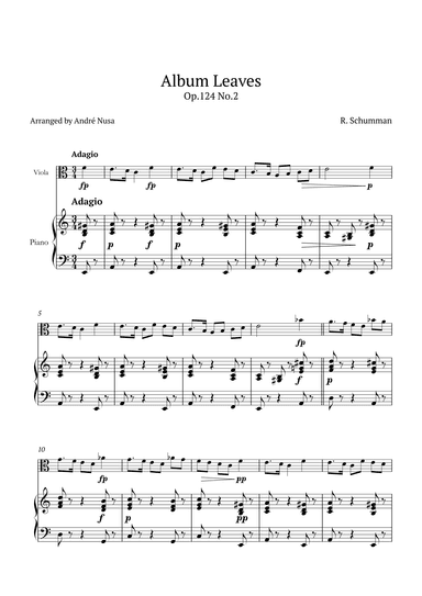 Album Leaves Op.124 No.2 (arr. André Nusa)
