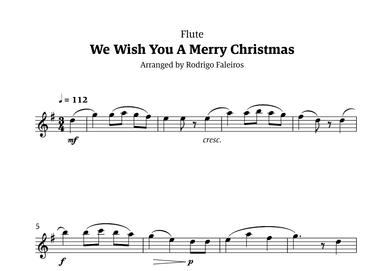 We Wish You a Merry Christmas (for solo flute) (arr. Rodrigo Faleiros)