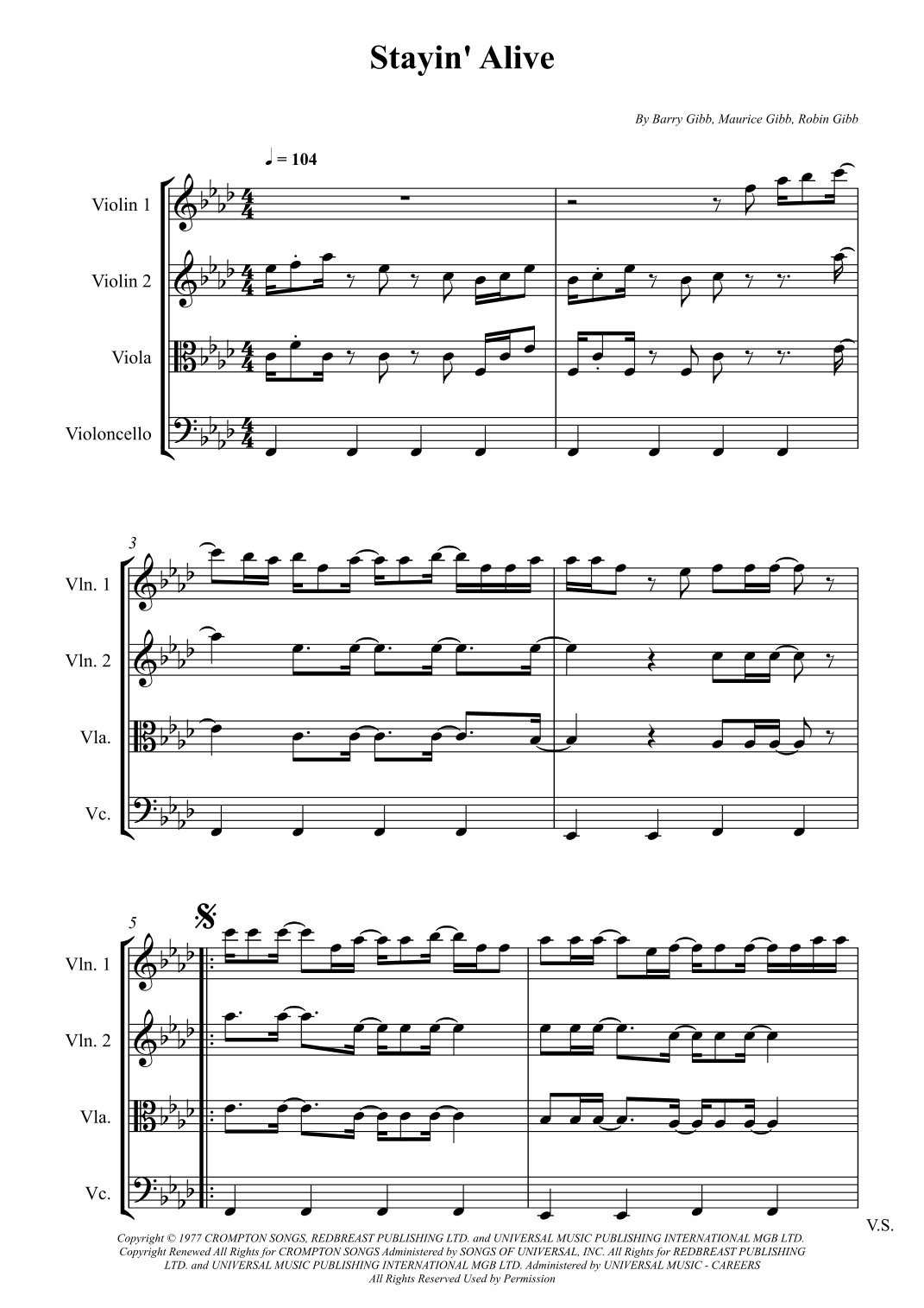 Stayin' Alive (arr. Wesley S. SIlva)