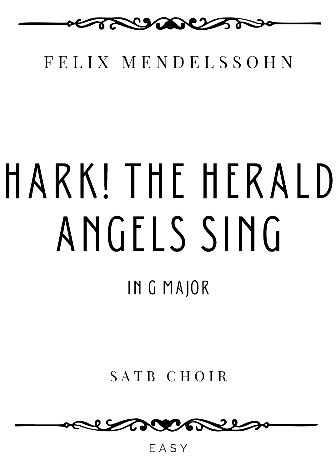 Mendelssohn - Hark! The Herald Angels Sing in G Major - Easy (arr. William Hayman Cummings, Ed. Piacere Music Sheets)